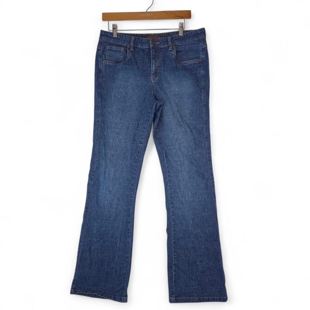Lee Jeans Womens 11/12L (33x33) Blue One True Fit Bootcut High‎ Rise Stretch